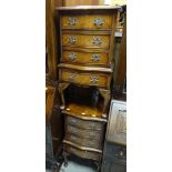 PAIR OF REPRODUCTION MAHOGANY BOW-FRONT CABINETS