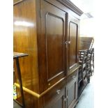 CARDIGANSHIRE ANTIQUE WELSH OAK LINEN PRESS 217 x 126cms Provenance: vendor states from Felin Fach