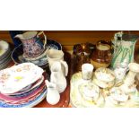 MIXED CHINA including Dart vintage dressing table set, blue and white Chinese export plate, lustre