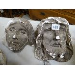 TWO VICTORIAN PLASTER MAQUETTES depicting the head of Christ, 26cms and a female Provenance:PLEASE