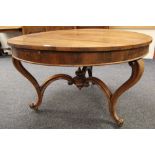 ANTIQUE CIRCULAR ROSEWOOD DINING TABLE on three legs