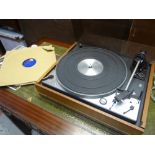 VINTAGE DUAL TURN TABLE RECORD PLAYER and small parcel of LP records