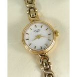 ROTARY LADIES WRISTWATCH ON 9CT GOLD STRAP in box with paperwork