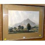 DAVID JOHNS SWEETINGHAM watercolour - Scottish Highlands scene entitled 'The Peak of Glencoe',