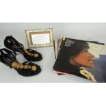 PAIR OF SONIA RYKIEL SLIP-ON STILETTO SHOES, BOTH SIGNED 'DAME SHIRLEY BASSEY' to the interior,
