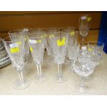CUT GLASS DRINKING GLASSES ETC including set of eight Waterford crystal shaped tumblers, four Water