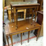 NEST OF THREE TABLES together with leather top nest of two tables