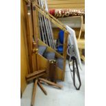 FLOOR STANDING ARTISTS EASEL / SIMILAR TABLE EASEL / FOLDING DRAUGHTSMAN'S TABLE (3) (belonged to