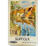 EDWARD WESSON British Railway poster - 'Suffolk, See Britain by Train' with title of image 'Flatford