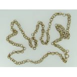 9CT GOLD CIRCLE LINK CHAIN, 69cms long, 18.5g