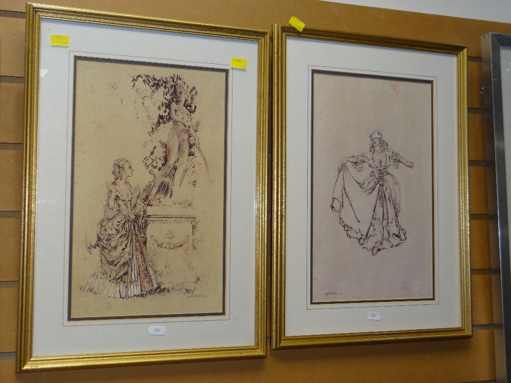 SIR WILLIAM RUSSELL FLINT set of four limited edition pencil drawing prints of female models, two - Image 2 of 3