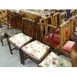 SUNDRY CHAIRS including set of four, a pair, piano stool, two similarly upholstered chairs (9)