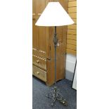 ORNATE METAL STANDARD LAMP WITH SHADE