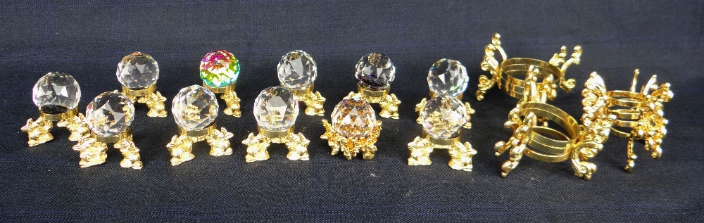 SET OF SWAROVSKI CRYSTAL 30MM COLOURED PAPERWEIGHTS together with display stands