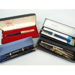 FOUNTAIN & OTHER PENS to include Swan 14ct nib self-filling pen, Conway Stewart 14ct gold nib