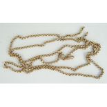 9CT GOLD BOX LINK GUARD CHAIN, 22.8grams