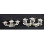 PAIR OF BOXED SWAROVSKI CRYSTAL THREE-BRANCH CANDLE HOLDERS