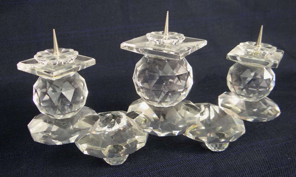 PAIR OF BOXED SWAROVSKI CRYSTAL THREE-BRANCH CANDLE HOLDERS - Image 3 of 3