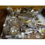 EPNS FLATWARE including ladle, coffee-bean spoons, mother of pearl handled tea knives, fish slices