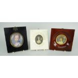 THREE VARIOUS REPRODUCTION MINIATURE PORTRAITS each of a female study
