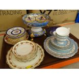 NORITAKE TWIN-HANDLED CENTRE DISH & STAND / ASSORTED TEAWARE