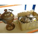 ASSORTED EPNS & HOTELWARE / COPPER & BRASS SAMOVAR