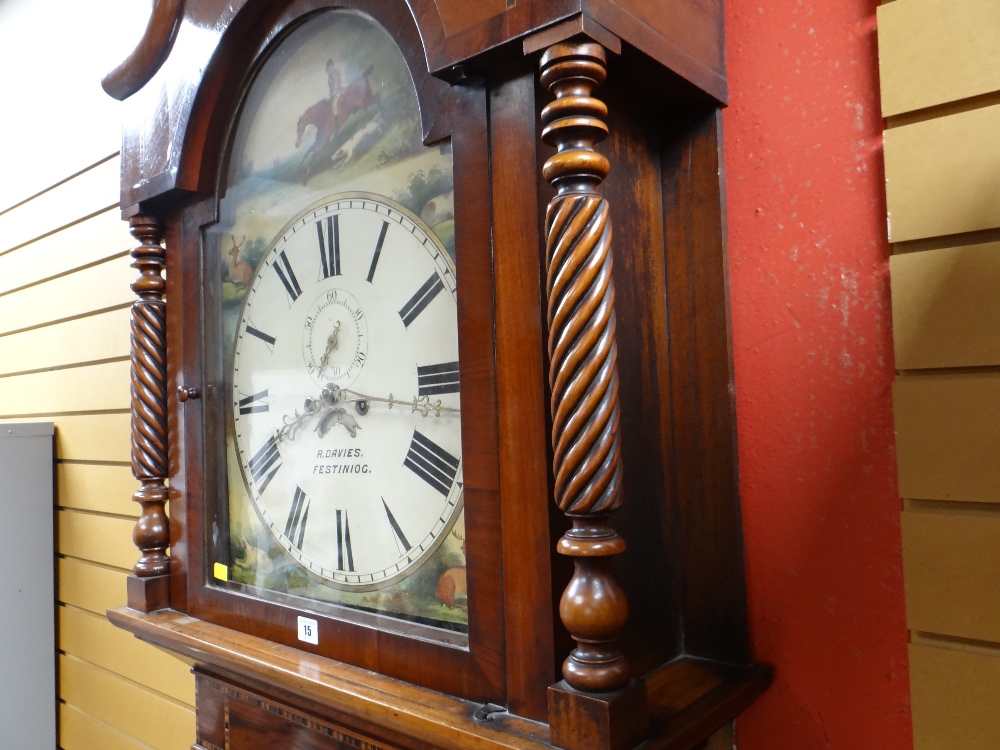 VICTORIAN PAINTED DIAL WELSH LONGCASE CLOCK eight day movement, subsidiary dial within Roman numeral - Image 15 of 20