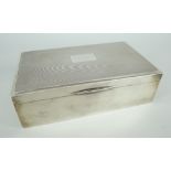 MODERN SILVER ENGINE TURNED TWO SECTION CIGARETTE BOX, Birmingham, makers mark H.C.D