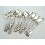 SET OF TWELVE SCOTTISH SILVER SORBET SPOONS, Glasgow, David Crichton Rait 1851 (12)