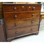 VICTORIAN MAHOGANY CHEST, three long and two short drawers