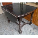 VINTAGE DROP LEAF BARLEY TWIST KITCHEN TABLE