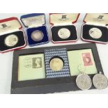 ASSORTED COMMEMORATIVE COINAGE including 1977 silver coin for first scheduled passenger flight of