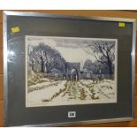 MARGARET ROWNEY limited edition (2/30) colour etching - entitled 'Moon Park Entrance', 27 x 39cms