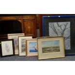 A PARCEL OF FRAMED PRINTS including engraving after Alexander Hogg showing a triptych of explored