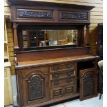 EDWARDIAN MIRROR BACK CARVED SIDEBOARD