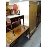 VINTAGE DILLON TWO DOOR WARDROBE / CARVED KNEE-HOLE FIVE DRAWER DRESSING TABLE / VINTAGE BOX-SEAT