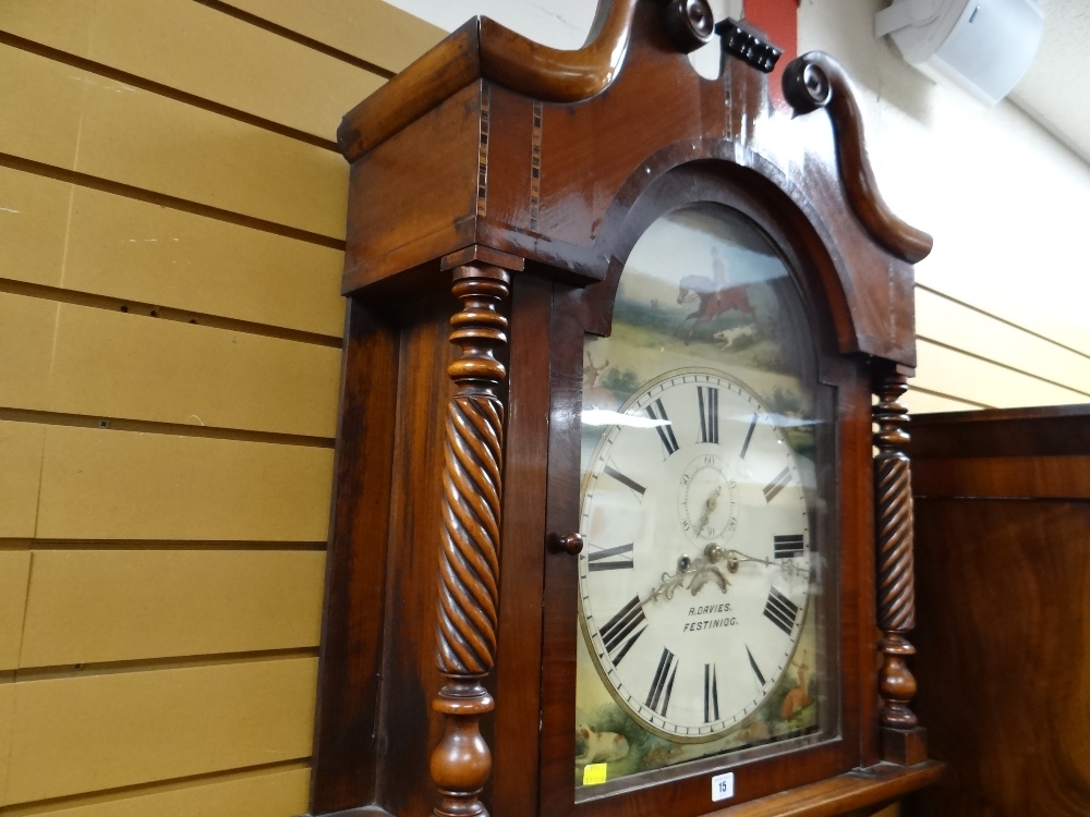 VICTORIAN PAINTED DIAL WELSH LONGCASE CLOCK eight day movement, subsidiary dial within Roman numeral - Image 16 of 20