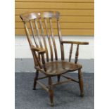 ANTIQUE ELM HIGH BACK WINDSOR CHAIR