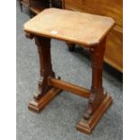 SMALL MAHOGANY ECCLESIASTICAL LECTERN / BIBLE STUDY TABLE with sloped top