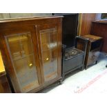 VINTAGE TWO DOOR CHINA CABINET / VINTAGE MIRROR BACK HALL STAND / VINTAGE POLISHED NIGHT CABINET /