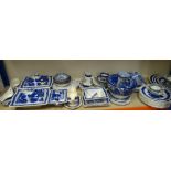 ASSORTED STAFFORDSHIRE BLUE & WHITE TABLEWARE