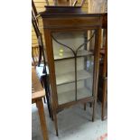 VINTAGE INLAID MAHOGANY SINGLE DOOR STANDING CHINA CABINET