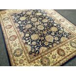 LARGE BLUE GROUND CARPET, 240 x 237cms