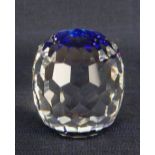 BOXED SWAROVSKI CRYSTAL 'ATOMIC' PAPERWEIGHT in Bermuda blue