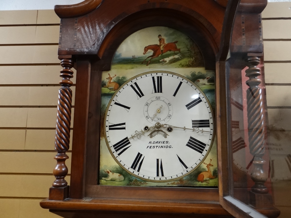 VICTORIAN PAINTED DIAL WELSH LONGCASE CLOCK eight day movement, subsidiary dial within Roman numeral - Image 8 of 20