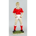 GROGG MODEL OF FORMER WALES INTERNATIONAL RUGBY PLAYER NEIL JENKINS poised to take a place-kick,