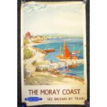 FRANK H MASON British Railway poster - Moray Coast, titled image 'Findhorn Bay' (small tears and