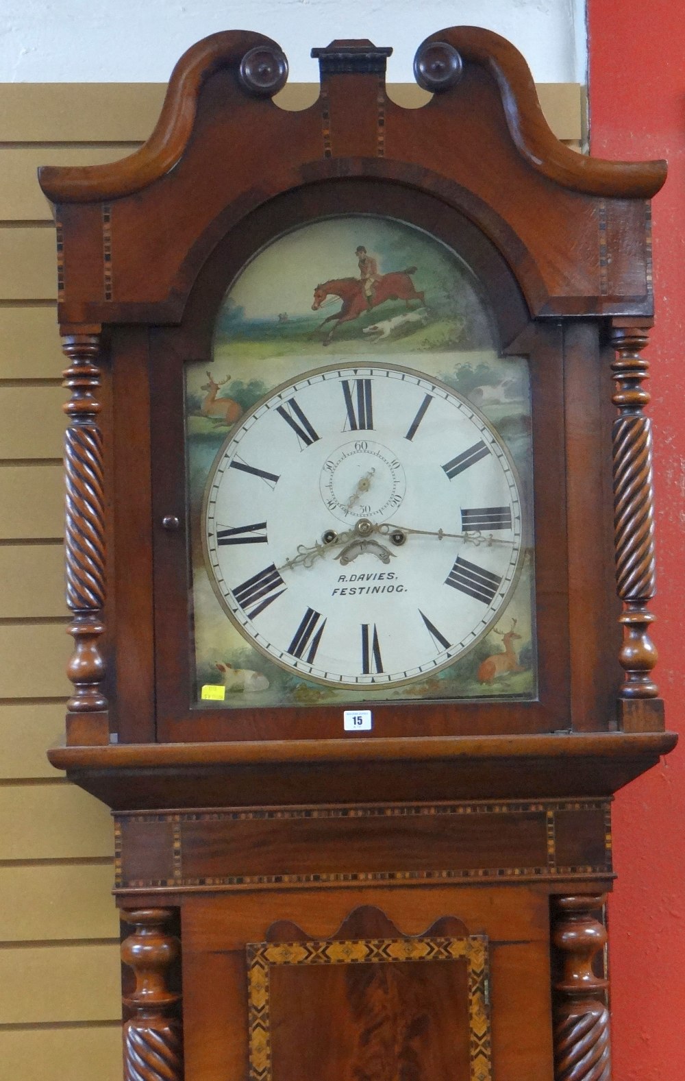 VICTORIAN PAINTED DIAL WELSH LONGCASE CLOCK eight day movement, subsidiary dial within Roman numeral