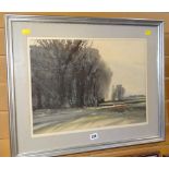 GORDON HALES watercolour - landscape entitled verso 'Cathedral Wood' on Mall Galleries label, signed