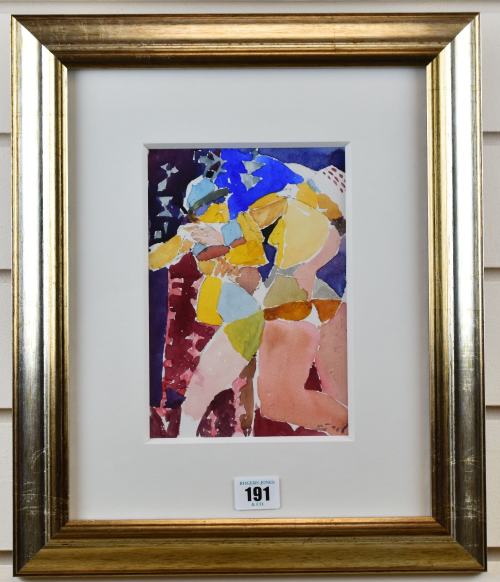 EWART JOHN watercolour - two figures, signed and dated 1990, 20 x 14cms - Image 2 of 2